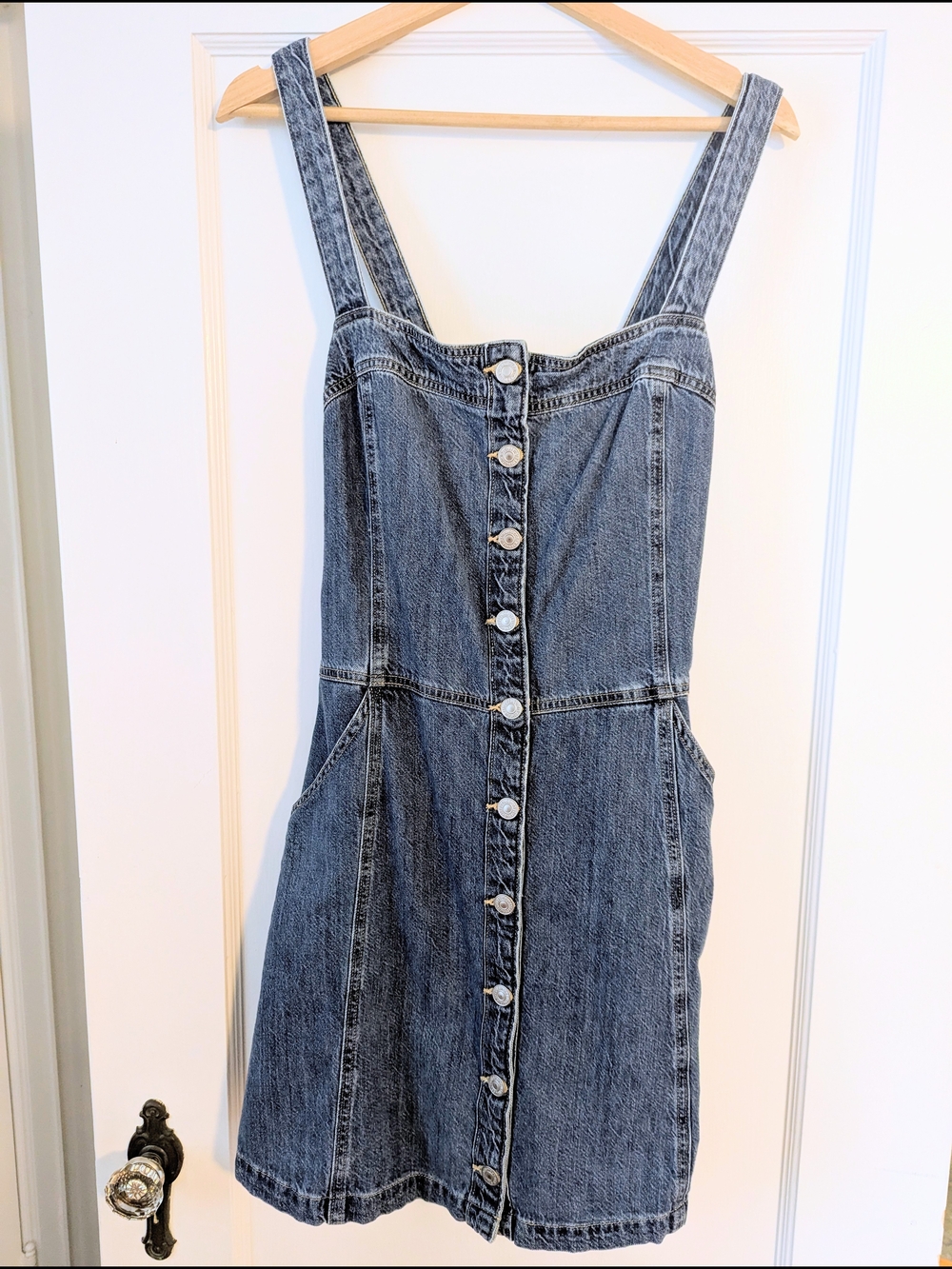 Levi's Blue Denim Button-Front Mini Dress